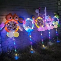 各类网红气球货源批发，发光卡通夹片气球，网红波波球，玫瑰花仙女波波球