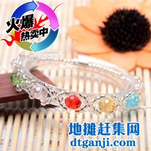 手编水晶手链批发-地摊火爆产品